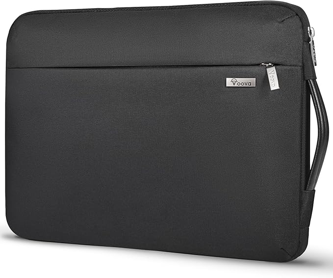 Voova Laptop Sleeve Case 13 13.6 Inch with Handle, 360°Protective Waterproof Slim Computer Bag Cover Compatible with MacBook Air 13 M1/M2/M3/M4 2020-2024, MacBook Pro 13, IPad Air/Pro 13, Black