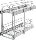 Rev-A-Shelf 2-Tier Kitchen Cabinet Pullout Shelf and Drawer Organizer Slide Out Pantry Storage Basket in Multiple Sizes, 9 x 22 In, 5WB2-0922CR-1