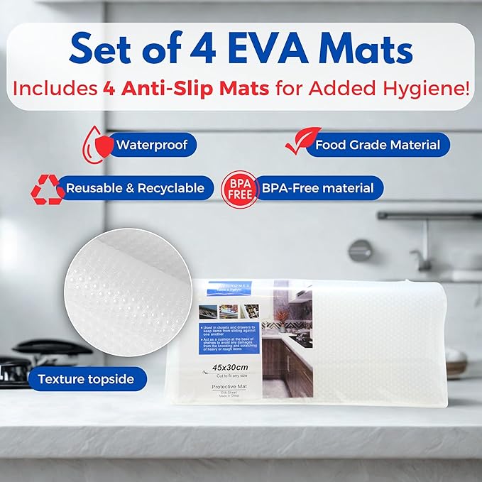 EVNE Refrigerator Drawers Fridge Drawer Organizer Fridge Organizer Drawers Small Size Refrigerator Shelf Pull Out Shelf Storage, Storage Egg Deli Cheese Meat 4 Liners Mats Included 15'' Max Size