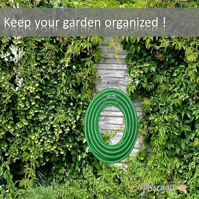JBscoop Garden Hose Holder Stainless Steel Small Wall Mount Garden Hose Hook, Ideal for Water, Air, Hydraulic Hose, Ropes, Extension Cords Heavy Duty & Rust Proof Large Set of 1