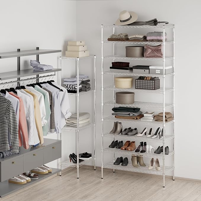 18" Deep x 42" Wide x 96" Height Wire Shelving Kit | 10-Tier | NSF Commercial Storage Rack Unit