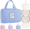 TOPEAST 2025 Graduation Gifts for Her - Hanging Toiletry Bag for Women, Travel Toiletry Bag Makeup Bag, Personalized Travel Essentials for Women - Letter G, Blue