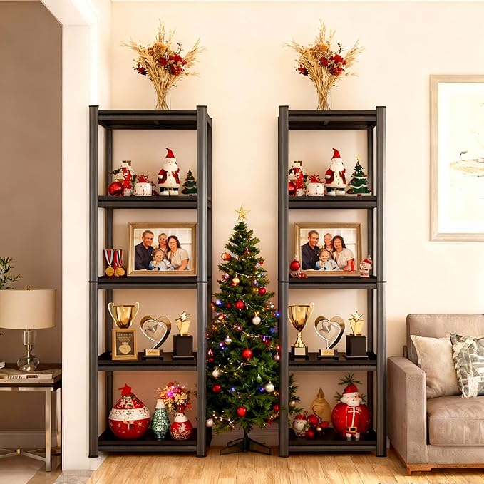 5-Tier Slim Metal Shelving Unit, Adjustable Narrow Standing Shelf for Kitchen Pantry, Bathroom, Laundry Room & More | 16" Wide, 10" Deep, 63" High | Space-Saving Storage for Small Spaces