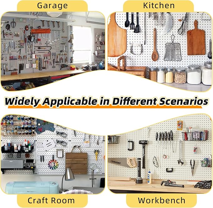 283PCS Metal Pegboard Hooks Organizer Kit for Organizing Various Tools - Heavy Duty 1/4" & 1/8" Pegboard Accessories with Pegboard Bins, Wall Mount Tool Storage for Garage, Workshop & Kitchen