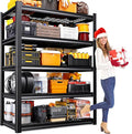 71" H Garage Shelving Heavy Duty 5-Tier Storage Shelves, Adjustable Metal Shelving Unit, Utility Garage Organizer Shelf for Basement, Pantry, Kitchen, Warehouse,15.7" Dx35.4 Wx71.2 H, Black