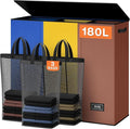 SOLEDI 180L Laundry Hamper 3 Section, Extra Large Laundry Hamper with Lid, Dirty Clothes Hamper with Sturdy Handle, Large Laundry Basket Organizer for Laundry Room, Bedroom, Hampers for Laundry