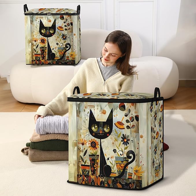 king comforter storage bag,clothes,blanket,bedding,pillow quilt organizer for closet,fabric moving bags with portable handles and zipper 95L(2pack)
