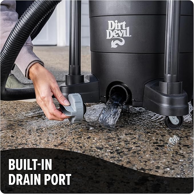 Dirt Devil 8 Gallon Corded Wet Dry Shop Vacuum, Portable, Heavy Duty Vacuum for Garage, Home, Workshop or Vehicle, Compact Design with Versatile Tools, Wet/Dry Shop Vac