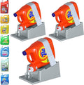 TidyFriend Laundry Detergent Holder Stand with Drip Tray, 3 Pack Laundry Soap Holder with Non-Slip Rubber Feet for Washing Space Organization, Angled Downward Slope for Easy Pouring (Grey)