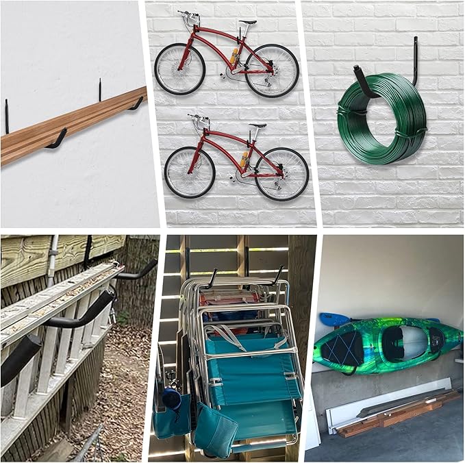 UNITEDPOWER Kayak Storage Racks, Garage Hangers, Wall Hooks for Canoe, Ladder, Bicycle, Folding Chairs, Surfboard, Snowboard, Hose and Tools, Indoor, Outdoor
