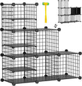 Wire Cube Storage Organizer, 6 Cubes Converted into 7 Cubes, Sturdy Metal Grids Storage Shelf Closet Shelving Units and Storage, Shelves for Bedroom LIvingroom Office