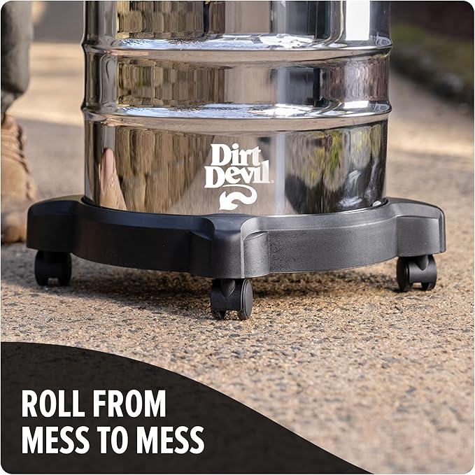 Dirt Devil 6 Gallon Corded Wet Dry Shop Vacuum, Portable, Heavy Duty Vacuum for Garage, Home, Workshop or Vehicle, Durable Design with Versatile Tools, Wet/Dry Shop Vac