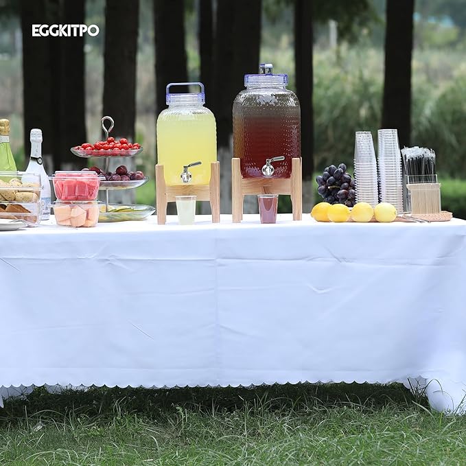EGGKITPO 1.5 Gallon Polycarbonate Drink Dispensers for Parties 304 Stainless Steel Spigot Lemonade Dispenser with Stand Holloween Water Dispenser for Wedding Sun Tea Jar BPF FREE