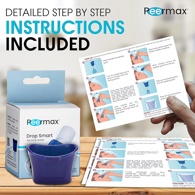 Drop Smart Eye Drop Guide FDA Registered | Dispenser Aids for Eyedrop | Eye Dropper Cup for Most Eyes Drops Medicine Bottle | Auto Eyedropper Helper Devices for Elderly Applicator Holder (1)