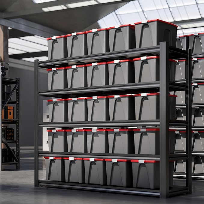 72“H Garage Shelving Heavy Duty Storage Shelves 3500 LBS Adjustable Metal Shelving Uints and Storage for Garage,Warehouse,School,Commercial,Business, 62 "W x 24 "D x 72 "H (5T 72*62*24)