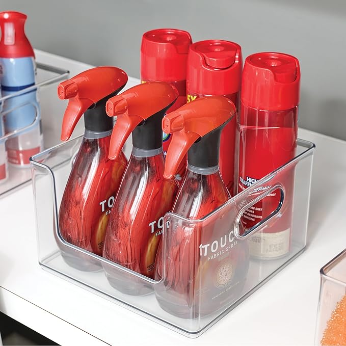 iDesign Stackable Clear Open Front Storage Bin, Easy Access Organizer for Pantry or Cabinet, 4-Pack