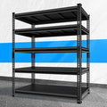 Heavy Duty Garage Shelves - 48''W 2,500Lbs Steel Metal Adjustable Utility Industrial Storage Shelving Rack Units for Warehouse Basement 5 Tier Black 47.2" W x 17.7" D x 78" H