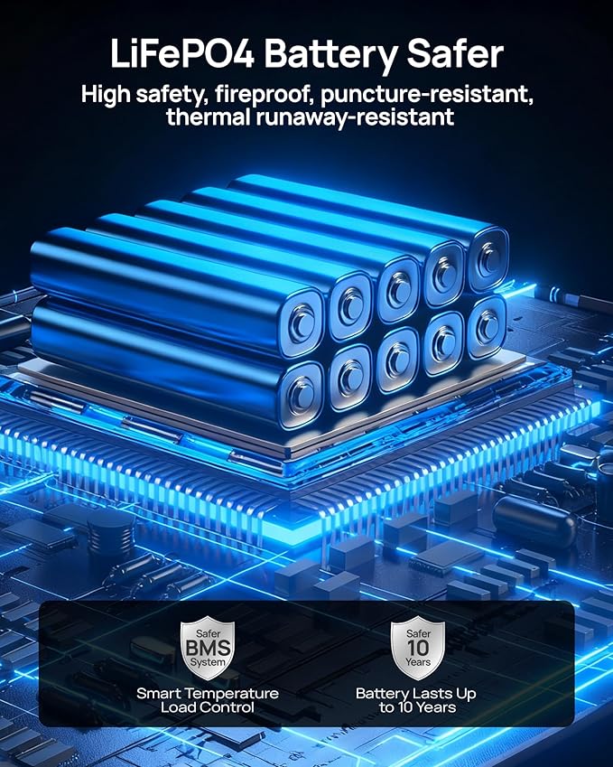 Portable Power Station, 288Wh (90,000mAh) LiFePO4 Battery, 350W (700W Peak) Power Bank with AC Outlet, Mini Solar Generator 7-Port Design for Emergency, Hurricane, Christmas(Solar Optional)