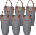 Shappy 6 Pack Single Bottle Wine Tote Bag 1 Bottle Insulated Wine Carrier Bag Thermal Protective Wine Tote Bag Grey Portable Padded Wine Cooler for Travel Picnic Dinner Wedding Present for Wine Lover