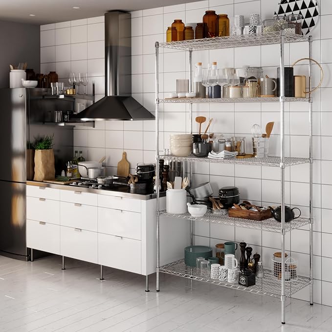21" Deep x 48" Wide x 86" Height Wire Shelving Kit | 5-Tier | NSF Commercial Storage Rack Unit