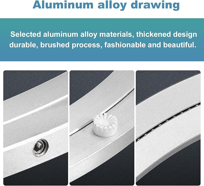 MECCANIXITY Aluminum Lazy Susan 14 Inch Turntable Ring Large Bearing Metal Rotating Turntable Bearings Swivel Plate Hardware for Round Dining-Table Showcase Display Stand Services Silver
