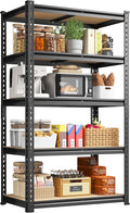 5-Tier Storage Shelves, 1980LBS Adjustable Pantry Shelves, Metal Shelving Unit for Storage, Kitchen, Pantry, Closet, Laundry, Garage, 59.8" H x 27.55" W x 11.81" D