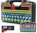 Battery Organizer Storage Holder Box Case with Tester, New Ultra-Large 285+Batteries Double-Sided Variety Pack, Holds AA AAA 4A C D Button Cell 9V 3V CR123 CR1632 LR44 Lithium18650 CR2 Black