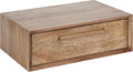 Kate and Laurel McCutcheon Floating Wood Storage Shelf, 18 x 12 x 6, Natural Wood, Decorative Transitional Floating Bedroom Nightstand with a Concealed Cubby Compartment