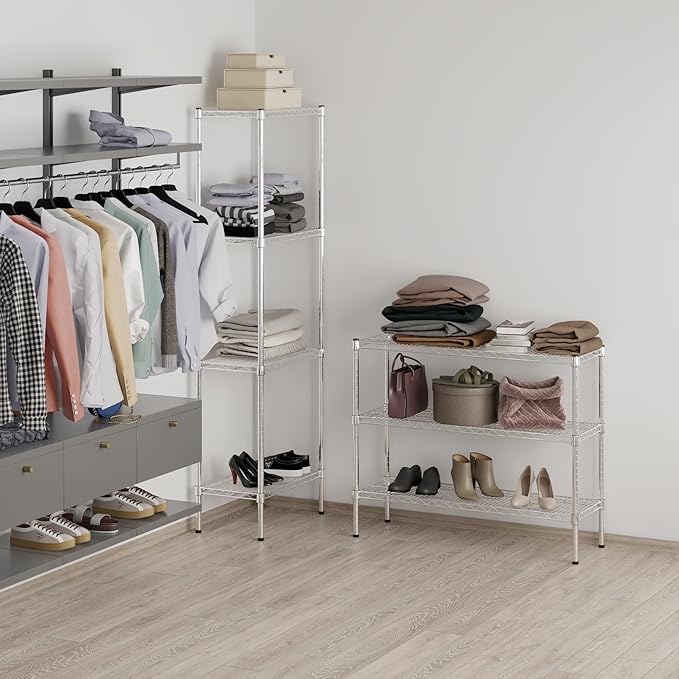 14" Deep x 42" Wide x 34" Height Wire Shelving Kit | 3-Tier | NSF Commercial Storage Rack Unit
