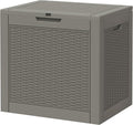 NUNU LAB 30 Gallon Outdoor Storage Box Waterproof, Outside Package Delivery Deck Boxes with Lockable Lid, Backyard Storage Bin For Garden Tools, Patio Cushions Accessories, Gray
