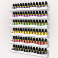 YMVV 15" Nail Polish Rack Wall Mounted Shelf,6 Pack White Acrylic Nail Polish Organizer Nail Supplies for Nail Techs,Great Display for Salons Retailers, YMVVWHITE 003