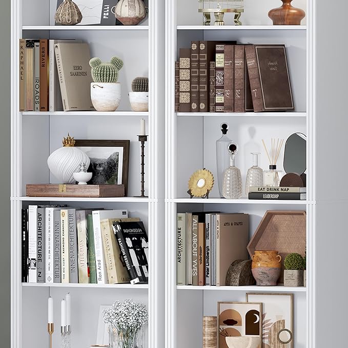 75" Tall Bookshelf, 6-Tier Floor Standing Bookcase with Adjustable Shelves, 24" Wide Open Storage Shelf, Modern Display Organizer for Home Office, Living Room, Bedroom, Study