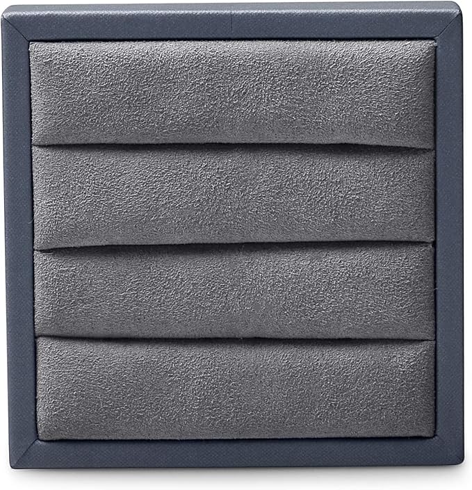 Oirlv Premium Leather Ring Display Stand Small Ring Tray Showcase Jewelry Display Home Organizer(Grey)
