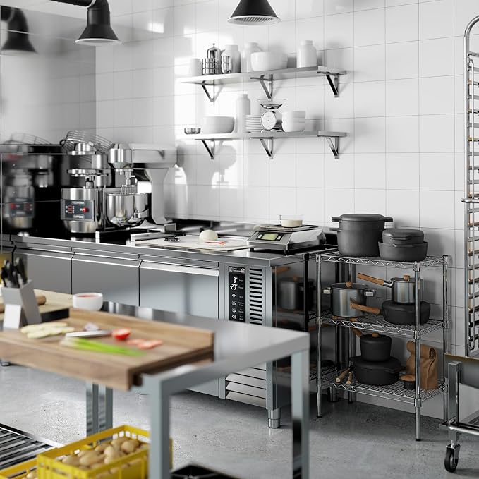 14" Deep x 24" Wide x 34" Height Wire Shelving Kit | 3-Tier | NSF Commercial Storage Rack Unit