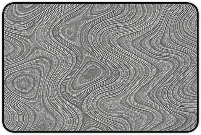 Brushed Metal Texture Desk Mat - Extended Mouse Pad & Desk Pad, Neoprene Surface, Non-Slip Rubber Base, Stitched Edges, Desk Protector for Keyboard & Mouse, Sizes 12x18/12x22/16x32 (Damascus, 12x18)