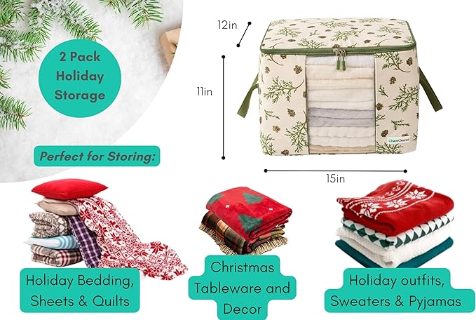Canvas Storage Bags 2 Pack (Mistletoe Bag 2 Pack)