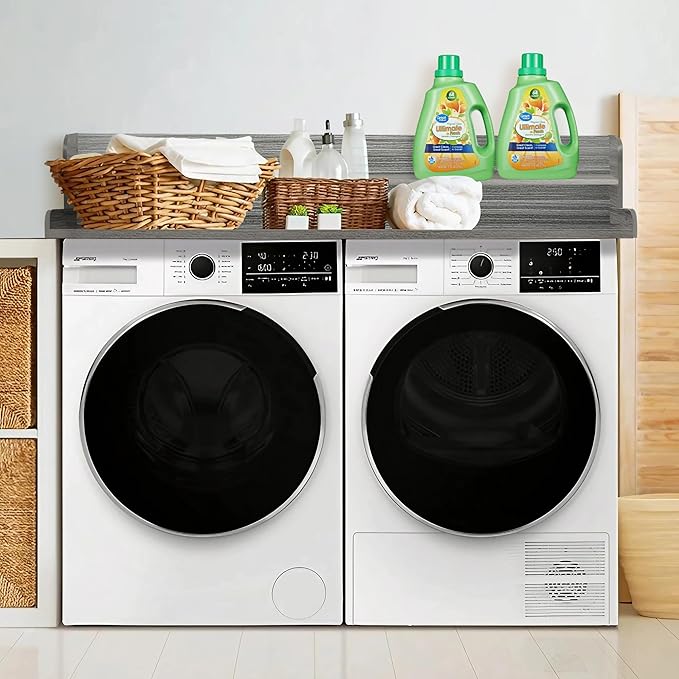 Royxen Laundry Countertop with Storage Universal Fit, Washer and Dryer Countertop with Shelf, Laundry Room Storage, 2-Tier Shelf (Eucalyptus)