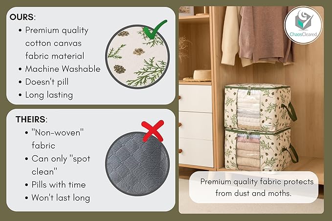 Canvas Storage Bags 2 Pack (Mistletoe Bag 2 Pack)