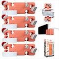 CordBrick Stocking Stuffers for Adults Cord Management Weighted Cord Holder Cable Wrap Phone Stand - Multiuse Gadget Organizer for Nightstand, Desk. Gift for Men, Durable Silicone. 4pk Coral
