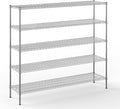 18" Deep x 72" Wide x 74" Height Wire Shelving Kit | 5-Tier | NSF Commercial Storage Rack Unit