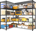 PrimeZone 5 Tier 72" W x 16''D x 76''H Metal Storage Wire Shelves - Heavy Duty Standing Garage Shelving Unit, Adjustable Steel Wire Rack Utility Shelf for Warehouse Kitchen Pantry Corner, Black