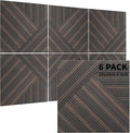 TO-TH Acoustic Wall Panels,6 Pack Total Size 72 x 48 Inches,Self-Adhesive Decorative Acoustic Panels for Wall and Ceiling,3D UV Printing with Wood Look,Rustic Walnut
