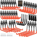 40 Pack Utility Steel Heavy Duty Wall Mount Garage Hooks,with Anti-Slip Coating,for Hanging Bikes,Ladder,Ropes,Bulk Items,Power,Yard and Garden Tools