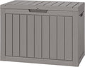 Outdoor Storage Box, Weather-Resistant Resin Deck Box for Patio, Balcony, Poolside, Holds Garden Tools & Cushions (45 Gallon, Gray)