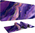 Purple Gaming Mouse Pad 35.4"x15.7"Desk Mat Anti-Slip Rubber Base & Durable Stitched Edges for Gamers Smooth Mouse Writing Surface for Desk Office/Home