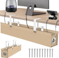 Under Desk Cable Management Tray, 30" Cord Organizer for Table with Oxford Fabric, 60LBS Capacity, No Drill Installation, Cable Management Fits Most Desks, Gaming Setup & Home Office