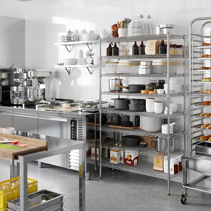18" Deep x 42" Wide x 74" Height Wire Shelving Kit | 8-Tier | NSF Commercial Storage Rack Unit