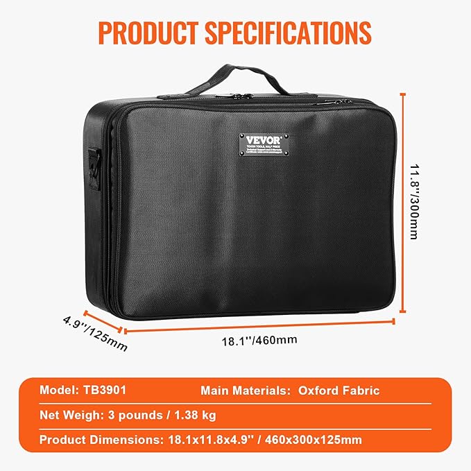 VEVOR Makeup Train Case Professional Makeup Storage Organizer Box Make Up Carrier for Women and Girls