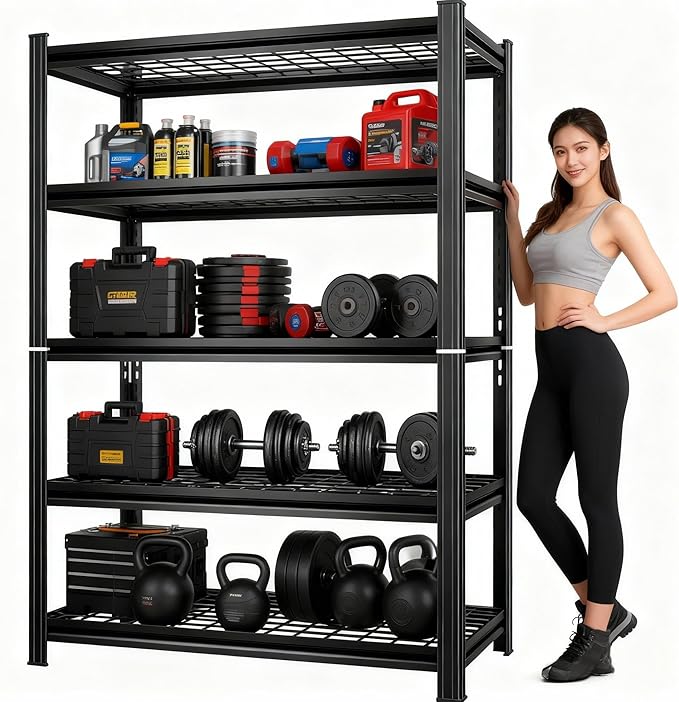 35''W Wire Shelving Unit, 3000 Lbs Heavy-Duty Garage Storage Shelves, 5-Tier Adjustable Reinforced Shelves for Laundry Rooms, Basements, Kitchens&Outdoor (35''W*16''D*72''H, 5-TIER-wire shelving)
