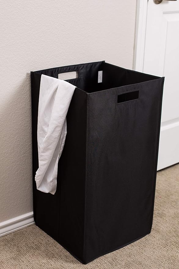 Internet's Best Collapsible Laundry Hamper - Set of 2 - Dirty Clothes Sorter with Handles - Magnetic Side - Easy Storage - Folding - Black